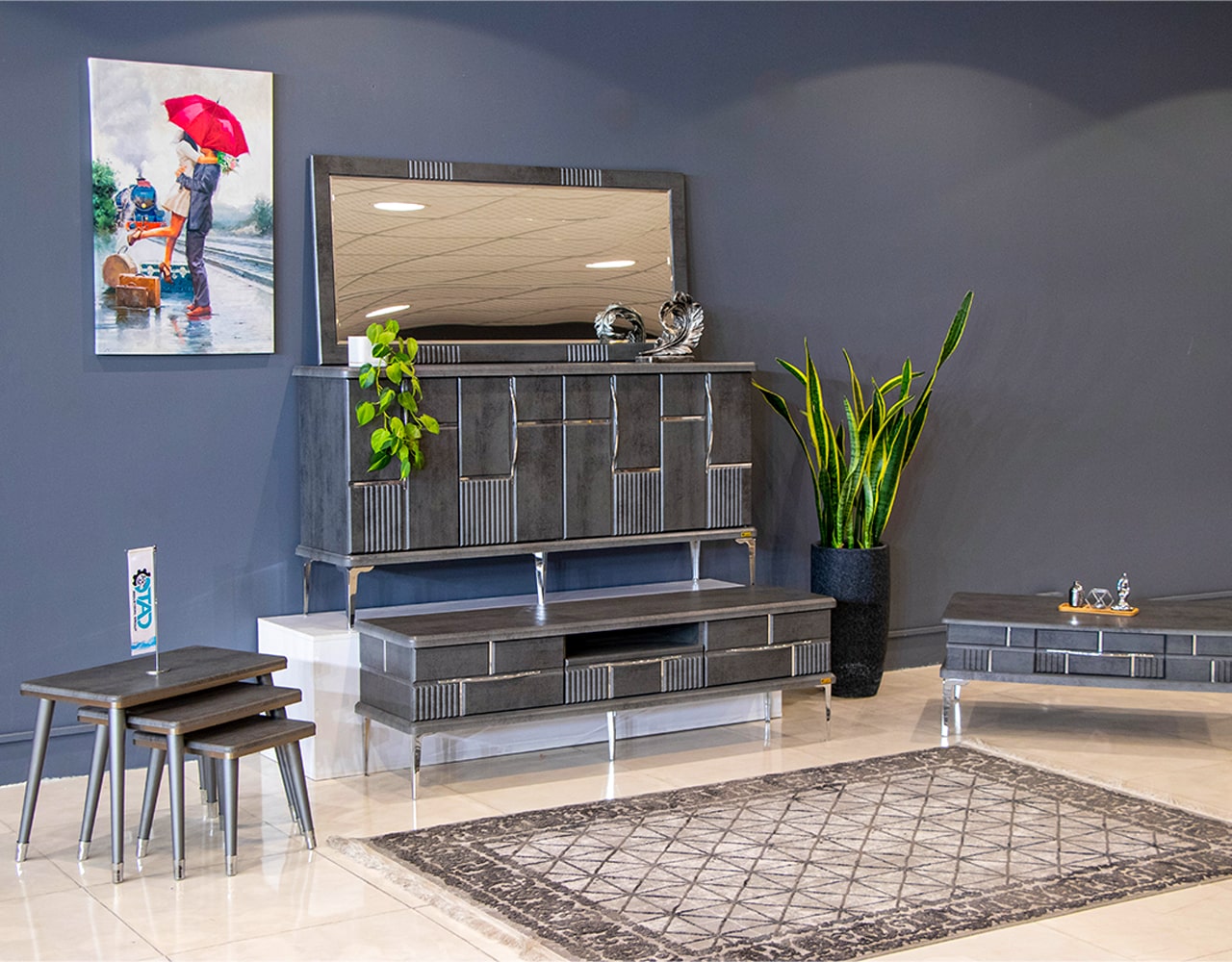 ست کامل آینه کنسول مدل هرمس 