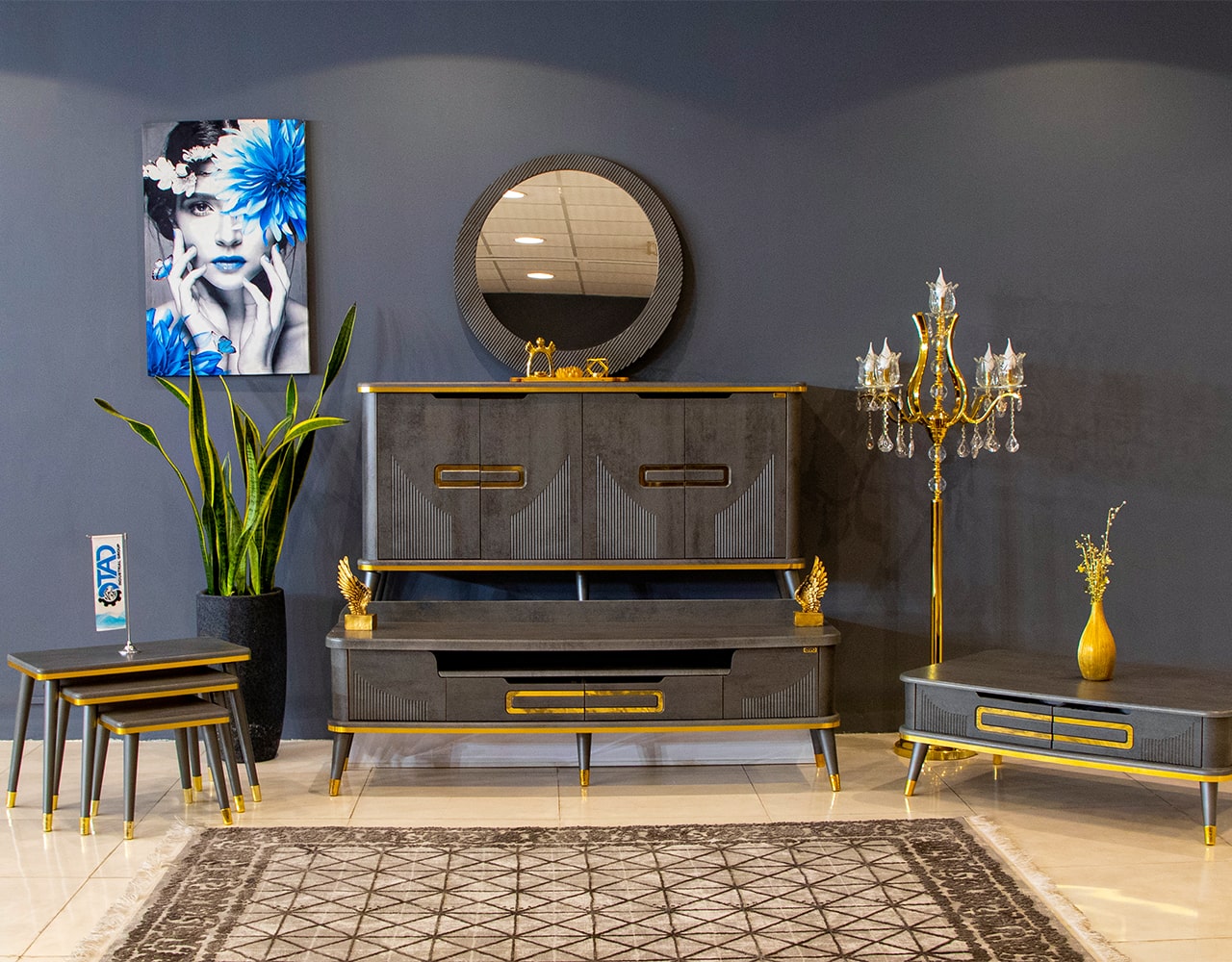 ست کامل آینه کنسول مدل مانستر