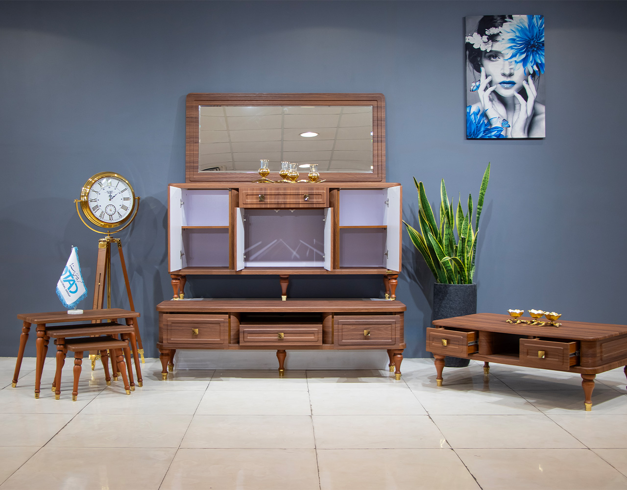 ست کامل آینه کنسول مدل آرتمیس