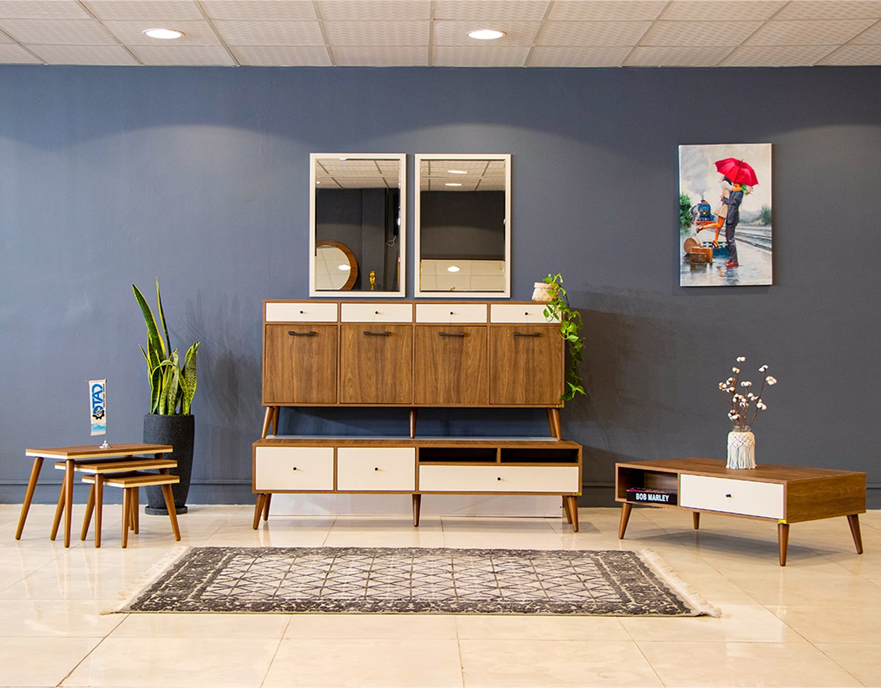 ست کامل آینه کنسول مدل ماروین 